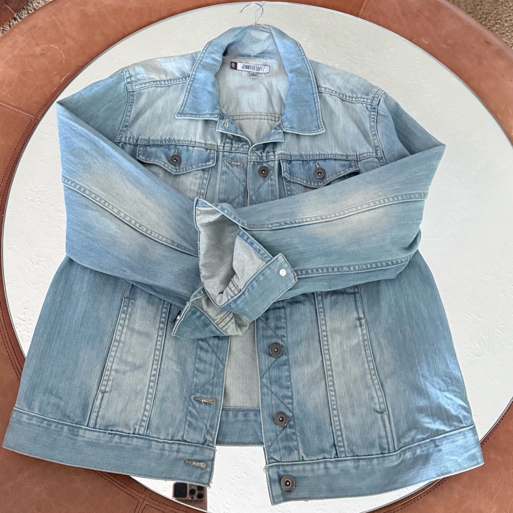 Jennifer Lopez Light Blue Washed Denim Jacket
